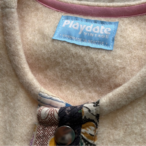 Patchwork Denim & Cream Vest with Pink Trim - Picture 9 of 10